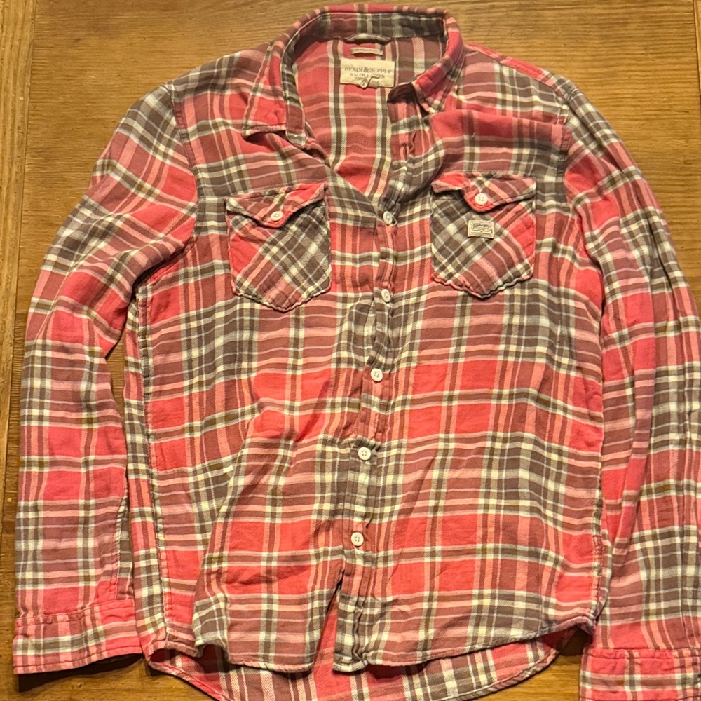 Denim supply (Ralph Lauren) Red and Gray Plaid Shirt